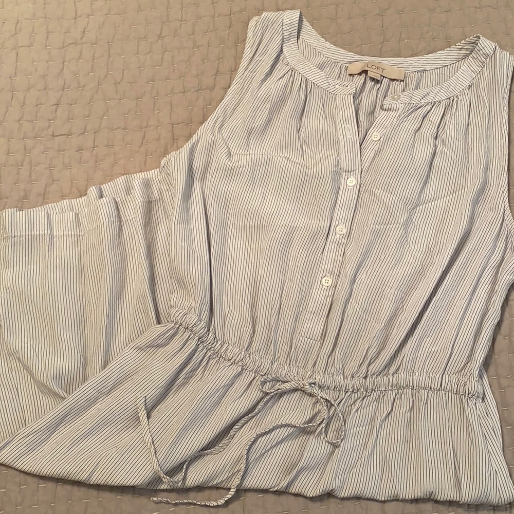LOFT Sleeveless Drawstring Dress